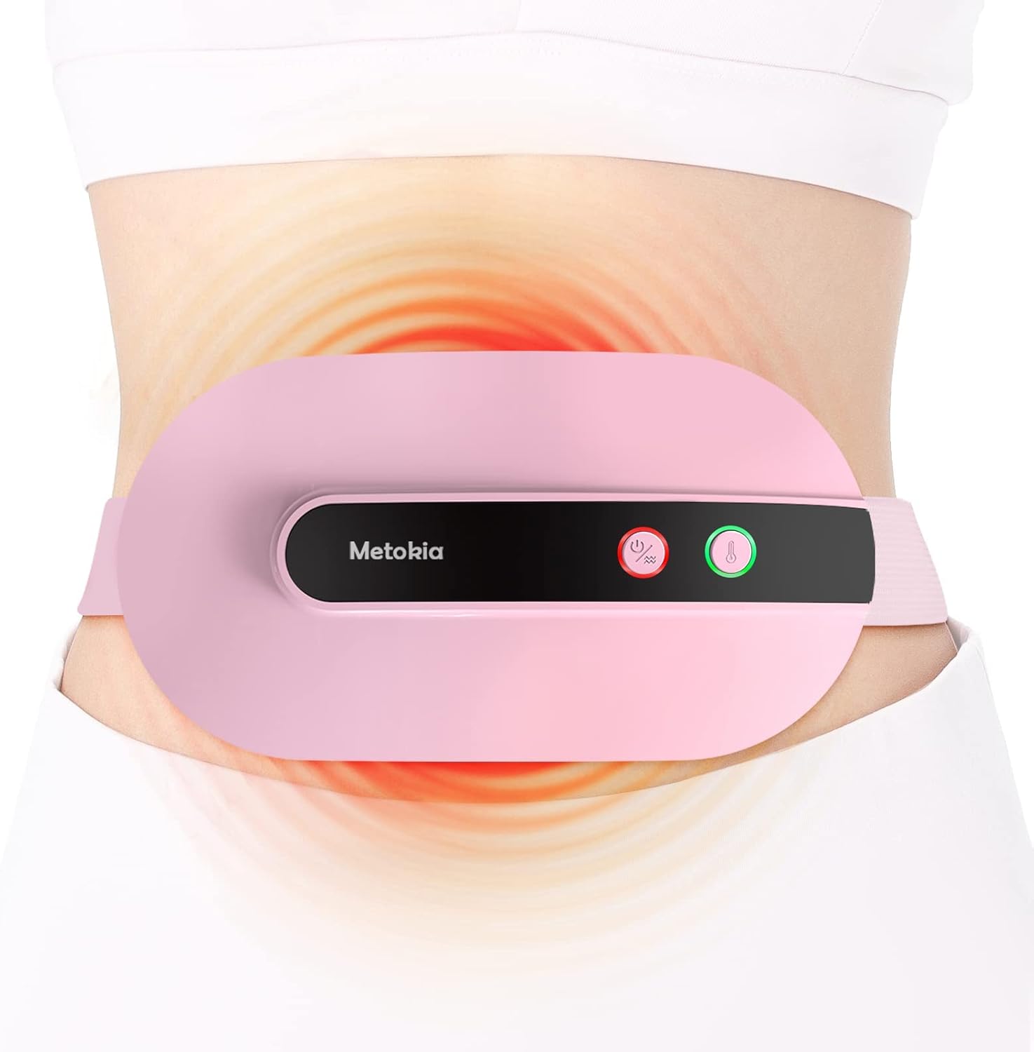 Portable Cordless Heating Pad, Heating Pad for Back Pain with 3 Heat Levels & 3 Vibration Massage Modes, Portable Electric Fast Heating Belly Wrap Belt for Women and Girl(Pink) Brand: voligo