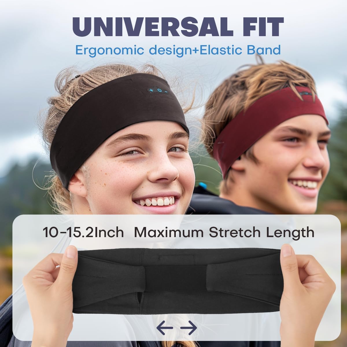 Sleep Headphones Bluetooth Headband for Side Sleeper 2-Pack, 14H Playtime, Wireless Headband Headphones with HD Stereo Speakers for Workout,Running,Yoga, Ideal Gifts for Men, Women, Teens