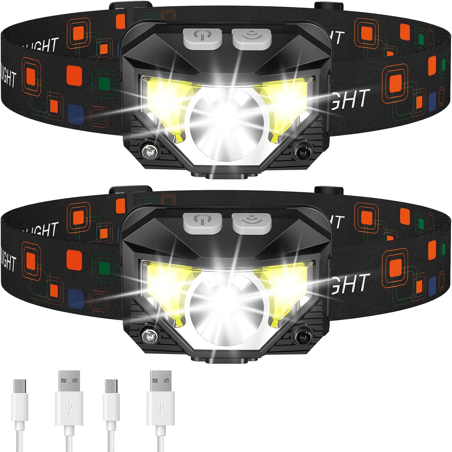LHKNL Headlamp Flashlight, Lumen Ultra-Light Bright LED Rechargeable