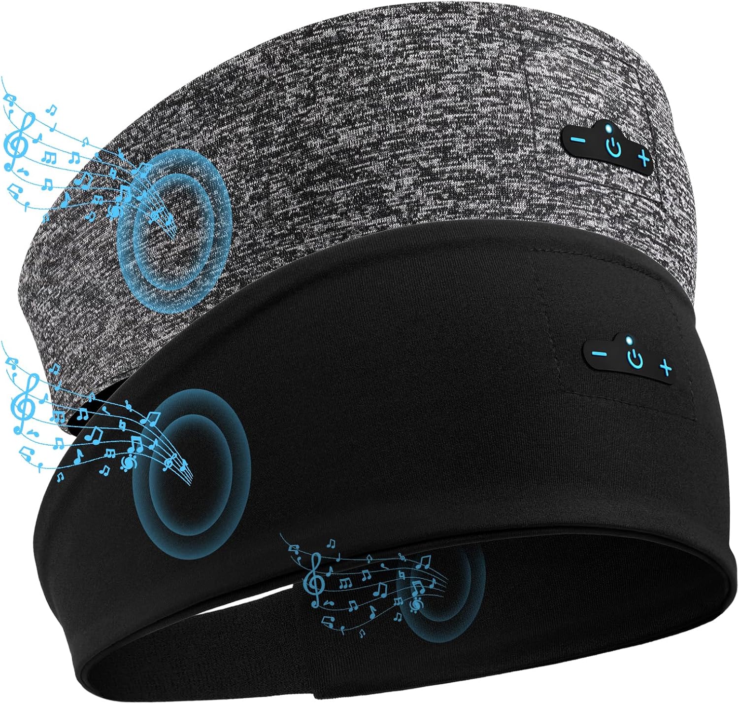 Sleep Headphones Bluetooth Headband for Side Sleeper 2-Pack, 14H Playtime, Wireless Headband Headphones with HD Stereo Speakers for Workout,Running,Yoga, Ideal Gifts for Men, Women, Teens